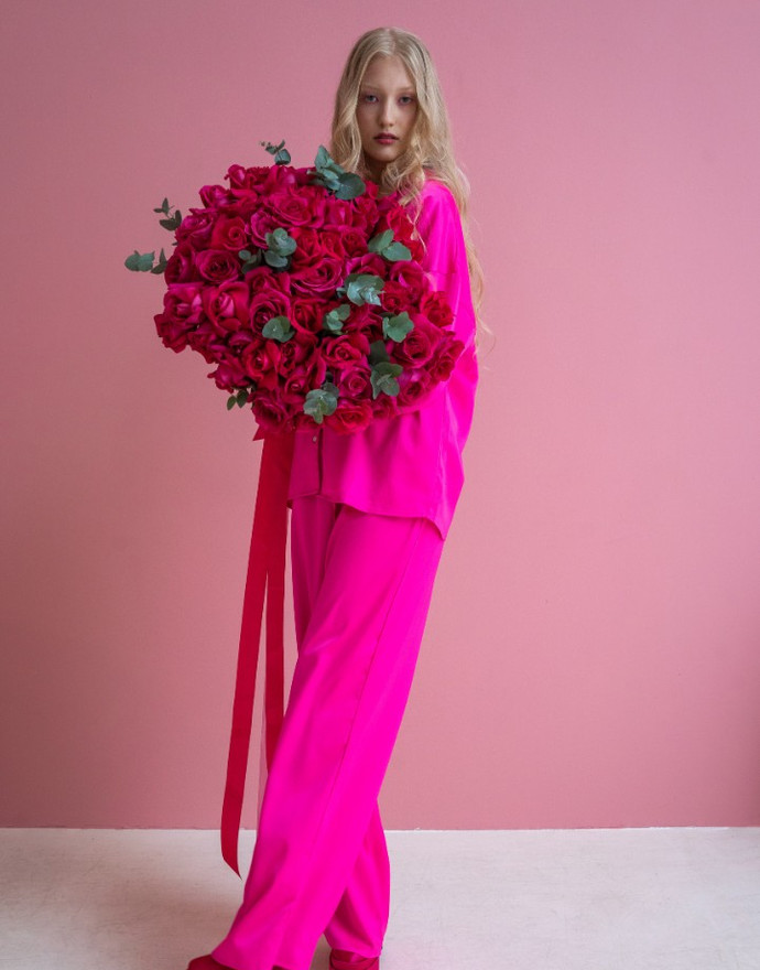 Французская роза «Pink floud»  45 штук купить по цене 10 950 руб. с быстрой доставкой | Маркет-цветов