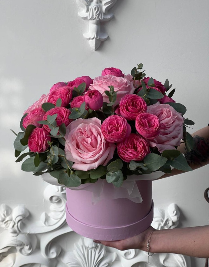 Коробка с цветами «ice cream pink mini» купить по цене 5 450 руб. с быстрой доставкой | Маркет-цветов